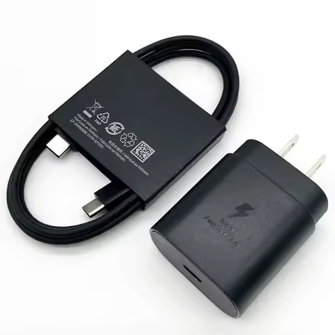 SAMSUNG S25 S24 25W Super Fast Charger US Plug Power Adapter Cargador 3A Type C Cable For Galaxy Z F