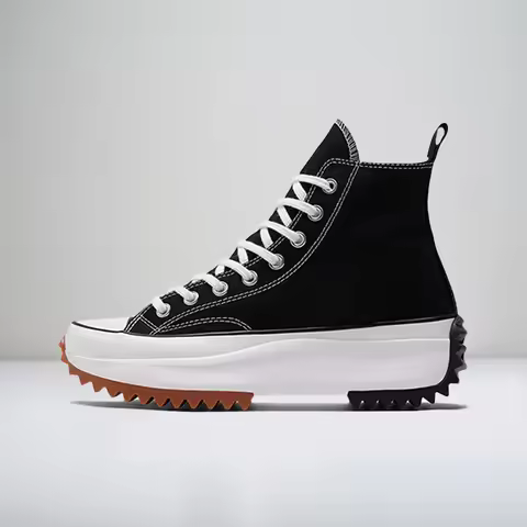 Converse Run Star Hike for Men & Women, Stylish Minimalist Platform-Sole High-Top Canvas, Black Whit
