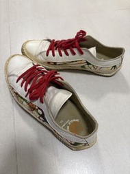 US 9.5 SPINGLE MOVE Sneakers White Red Laces Made in Japan 日本制