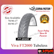 Corva Motor Tayar Motosikal Tubeless Motorcycle Viva Tubeless Ft2000 (70/90-17 80/90-17)