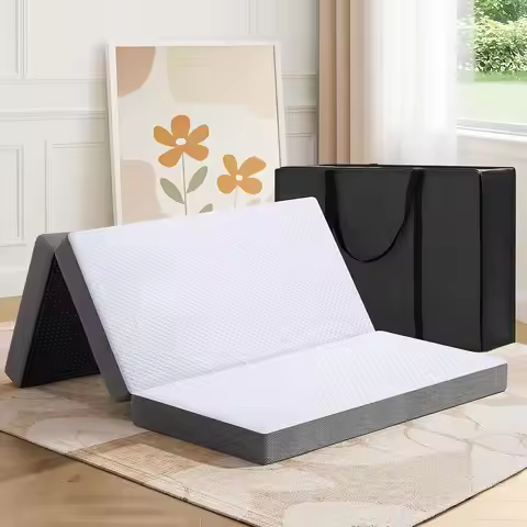 Trifold Mattress, 4 Inch Memory Foam Foldable Mattress with Washable Cover, Tri-Folding Floor Bed fo