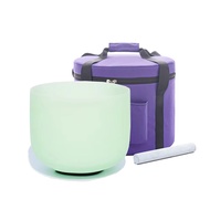 Hye-eun 8inch Green 432hz  Crystal Singing Bowl with Bag for Sound Healing Yoga meditation