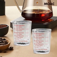 [ 2 Pieces Espresso Glass Measuring Cup Liquid Heavy Glass Cup for Party Cafe