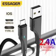 Essager USB ชนิด C Lightning Micro Cable สายชาร์จเร็วโทรศัพท์สายชาร์จสำหรับ Xiaomi เรดหมี่หัวเว่ย Sa