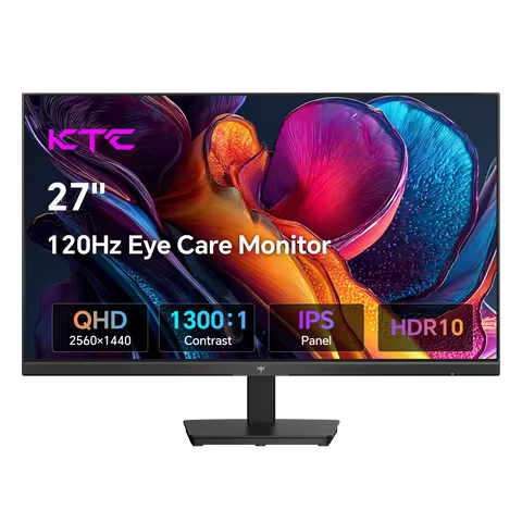 KTC 27 Inch Computer Monitor - QHD (2560 x 1440) Display, Up to 120Hz Monitor, IPS Panel H27D9