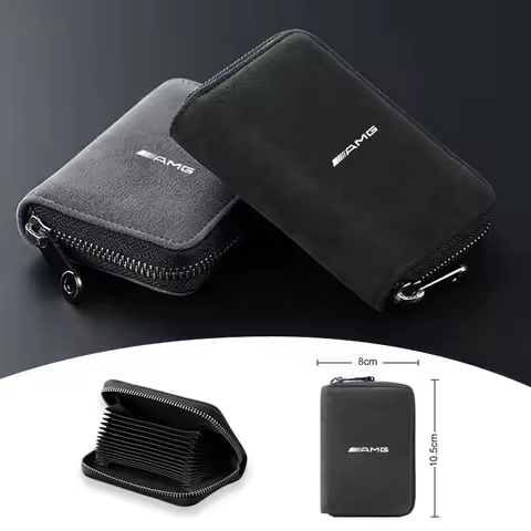 11-Card Slot Wallet Car Driver Licence Cards Bag Zip Purse For Mercedes Benz AMG W212 W213 W246 W176