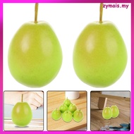 🖼️ 6pcs Hiasan Buah Pear Tiruan Berkualiti Tinggi Buah Pear Palsu Simulasi Pear Buatan Ornamen Pear 
