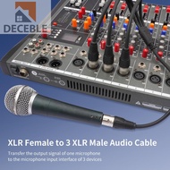 [Deceble.my] 0.6M 2Feet XLR Splitter Cable Lossless Audio XLR 1 Female To 3 Male Splitter Cable for 