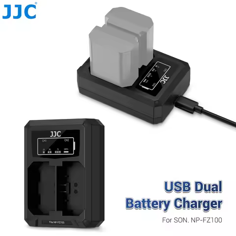 JJC Camera Battery Charger for Sony A7M5 A7 V A7C II A7CR A7R III IV V A6600 A6700 NP-FZ100 Battery 