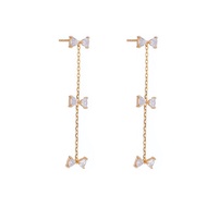 Bow Wholesale Source Small Fresh Long Earrings Earrings AHKAH High-End Manufacturer Jewelry New Styl