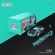 [訂購] 1∶64 車模 LAMBORGHINI AVENTADOR LP700 GT EVO 初音塗裝 人偶+ 合金貨櫃+ 合金汽車模型