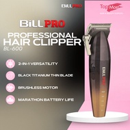 BILL PRO BL-600 2-in-1 Hair Clipper & Shaver 9000RPM Brushless Motor 4.5H Battery Black Titanium Bla