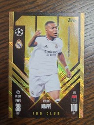 Topps Match Attax Kylian Mbappe 100 Club 球員卡