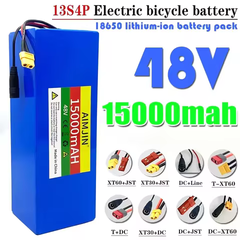 13S4P 18650 lithium-ion battery pack 48V battery 15Ah 1000W with BMS for Citycoco 54.6V scooters