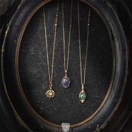 Agete 23 Christmas Limited New Style Natural Green Agate Pendant 925 Sterling Silver Gold-Plated Nec