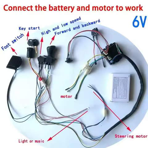 12V Electric Car DIY Wire And Switch Kit With 2.4G Wireless Remote Control For Children's Ride-On Ca