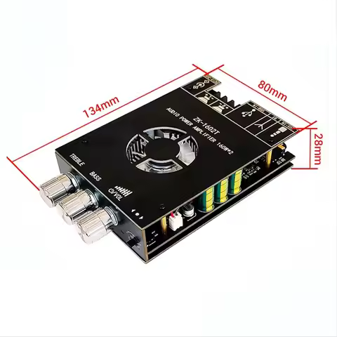 *Great ZK-1602T Bluetooth Audio Power Amplifier Module TDA7498E 160WX2 High Bass Adjustment Amplifie