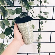 懷舊花紋圖案陶瓷外攜咖啡杯 Retro Floral Pattern Ceramic Travel Coffee Cup