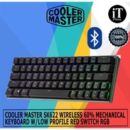 COOLER MASTER SK622 WIRELESS 60% MECHANICAL KEYBOARD W/LOW PROFILE RED SWITCH RGB