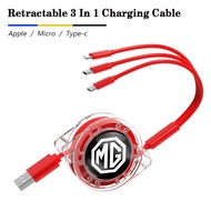 3 In 1 Micro USB Type C Charging Cable Multi Charger For Morris Garages MG 3 5 6 7 HS ZS GS Hector T