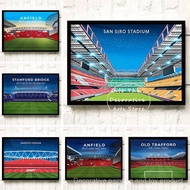 World Famous Sports Liverpool Anfield Stadium Arsenal Stadium Old Trafford Stadium Poster Canvas Pai