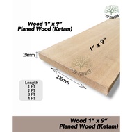 1" x 9" Planed Wood Solid (Yellow Meranti) Grade A [1 - 5 FT] / 1"x9" Kayu Ketam Solid (Meranti Kuni