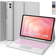 Trackpad Backlit Detachable Bluetooth Keyboard with Auto Wake/Sleep Case for Samsung Galaxy Tab S11 