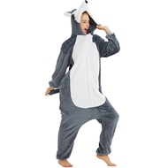 Kigurumi Direwolf Pajamas Adults Animal Onesie Women Men Couple 2024 Winter Pajamas Suit Sleepwear F