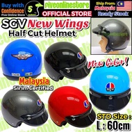New SGV Wing Helmet 3 Button Topi Keledar SGV Helmet Steng Separuh L 60CM Sirim Approved Half Helmet Kura