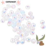 COMOWAN Glass Beads, Faceted Round Round Crystal Glass Beads, DIY Jewelry Making 10MM Crystal AB Iri
