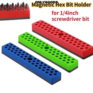 ONLYGOODS Screwdriver Bit Storage Organizer, Solid Color 43 Holes Magnetic Hex Bit Holder Organizer,