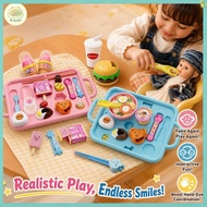 Kids Pretend Play Feeding Set Pudding Jelly Hamburger Ramen Ice Cream Interactive Toy Gift Puding