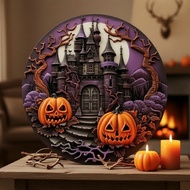 CIFbuy 7.87 x 7.87 in ,,  CIFbuy Plat Dinding Aluminium 7.87x7.87in dengan Reka Bentuk Istana & Labu