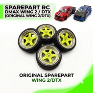 Sport rim hijau chrome dan tayar Rc Dmax Wing 2 / Dtx - SPAREPART RC DMAX WING 2 / DTX