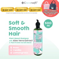 Cloversoft Plant-Based Shampoo Rose, Vanilla & Lemongrass (500ml)