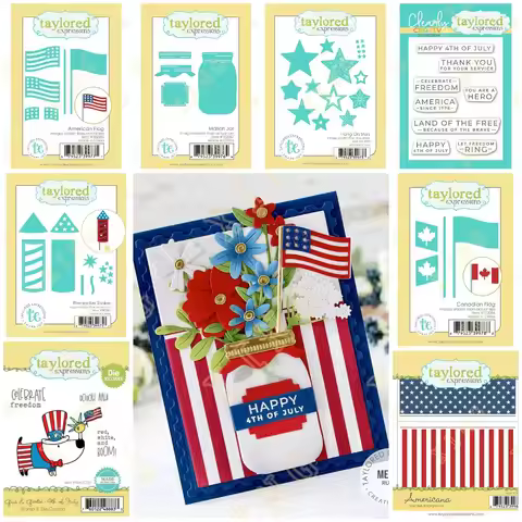 Since 1776 Happy 4th of July New Cutting Dies And Stamps Scrapbook Diary Decoration Stencil Embossin
