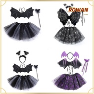 ROWANSG Bat Wings Sets, Bat Wings Headband Halloween Cosplay Costume, Cute Tutu Skirt Halloween Gift