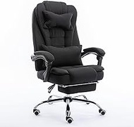 YVYKFZD Gaming Chair, Ergonomic Office Chair, High Back Computer Chair, 360° Swivel Desk Chair Height Adjustable with Footrest and Headrest, Supports 220 lbs (Color : Linen black)