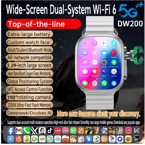 DW100 Pro Updated DW200 5G LTE Full Netcom Android 13.0 Smartwatch Smart Watch With Rotary Camera To