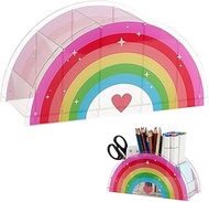 PH PandaHall Pen Holder Rainbow Pencil Holder Acrylic Pen Organizer Brush Desktop Container Statione
