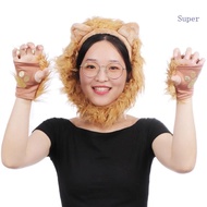Super Lion Paws Kit Lion Fingerless Costume for Adults Kids Halloween Decoration
