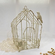 【好日戀物】 日本鄉村復古鐵製白色鳥籠花架擺飾吊飾擺件婚慶