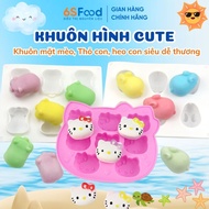 3D Pig, Rabbit, Cat, Animal Face Silicone Mold for Jelly, Chocolate, Gummy Candy, Soap,...- 6SFOOD H