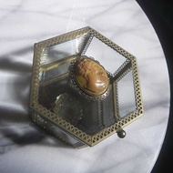 【老時光 OLD-TIME】早期二手銅框玻璃珠寶盒