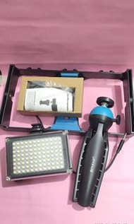 ($140先到先得)全新貨品、PULUZ 4 合 1 Vlogging 直播 LED 自拍燈帶麥克風三腳架智能手機視頻裝備套件適用於 iphone 智能手機、實物圖片(只此一件)