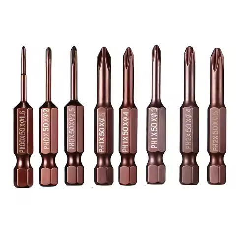 1pc 50mm PH2 Screwdriver Bit Set 1/4" Hex Shank Anti Slip Electric Screwdriver Bits Alloy Steel Impa