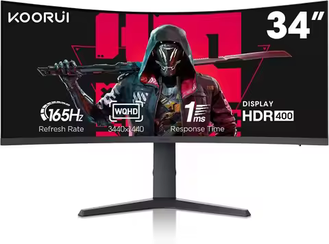 34-inch Ultrawide Curved Gaming Monitor, Curved 1000R- PIP/PBP, 1ms with 400, DCI-P3 90% Color Gamut