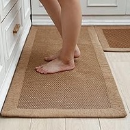 LUFEIJIASHI Kitchen Rugs and Mats Non Skid Washable Set of 2 PCS Absorbent Kitchen Runner Rugs Farmh