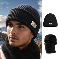 【B&H】 2In1 Mask Beanies Hat Men Winter Balaclava Hats Knitted Hats Fashion Full Face Ski Bonnet  Cyc