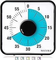 Secura 60-Minute Visual Countdown Timer, 7.5-Inch Oversize Classroom Visual Timer for Kids and Adult